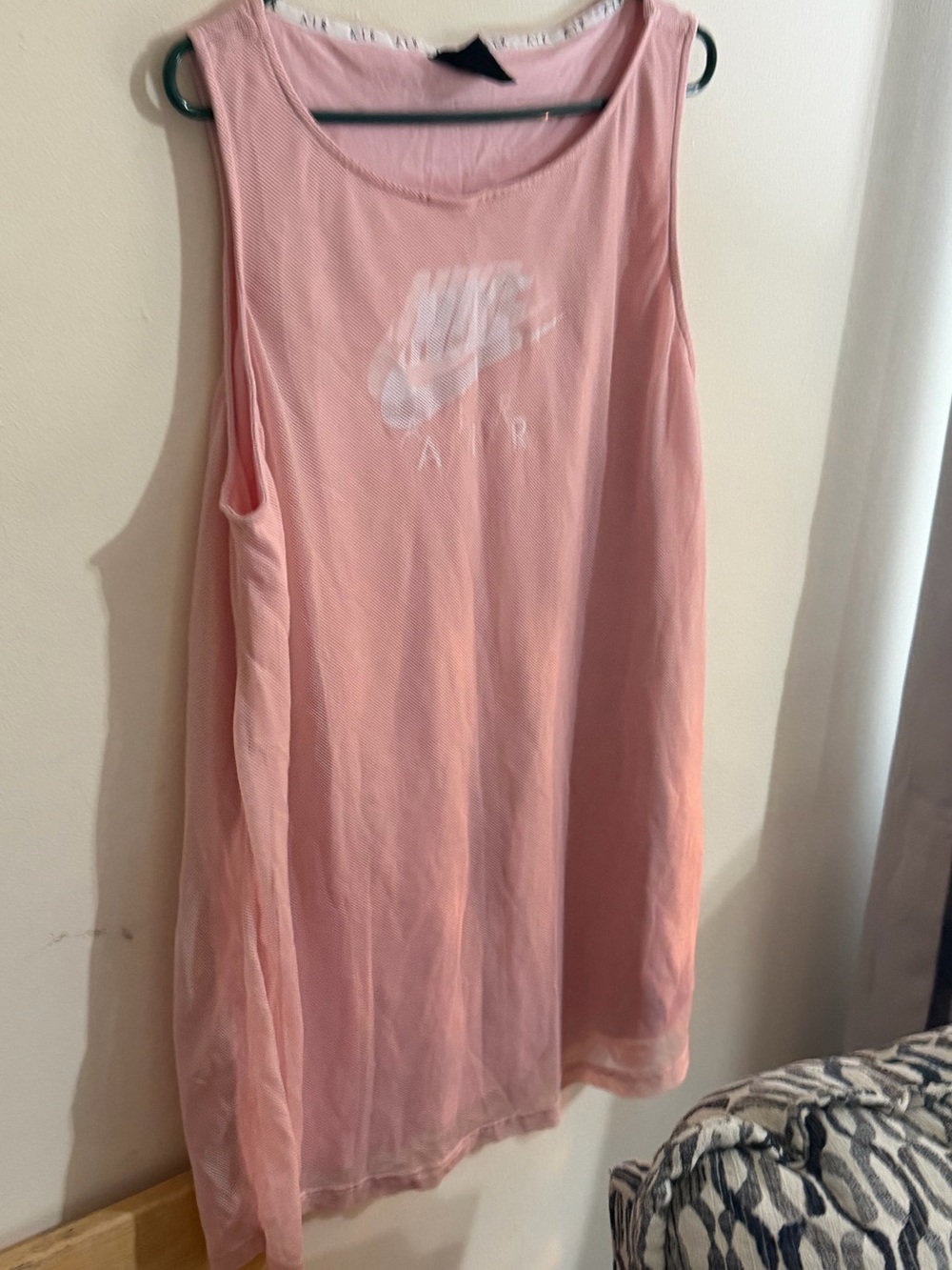 Nike Size 2x Pink Mesh Tank Dress with White AIR Trim